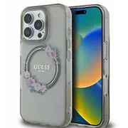 Guess Iml Flowers Wreath Magsafe Case Aizsargapvalks Priekš Apple iPhone 16 Pro  Guhmp16Lhfwfck 3666339346362