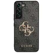 Guess Pu 4G Metal Logo Case Aizsargapvalks priekš Samsung Galaxy S23 / pelēks  Guhcs23S4Gmggr 3666339114909