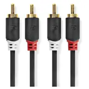 Kabelis Nedis 2X Rca - 1M  Cabw24200At10 5412810265084