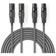 Kabelis Nedis 2X Xlr M - F 1.5M  Coth15030Gy15 5412810295692