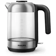 Philips Tējkanna 1.7 l, stikla, melna/sudraba  Hd9339/80 8710103940302