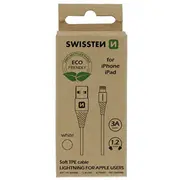 Swissten Eco Friendly Fast Charge 3A Lightning Datu un Uzlādes Kabelis 1.2M  71502301Eco 8595217475649