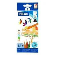 Akvareļu zīmuļi 12 krāsas,  trīsstūrveida, Milan Mil02874