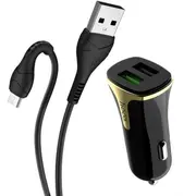Hoco Z31 Automašīnas lādētājs  Micro Usb kabelis 2Xusb Qc3.0 18W Z31-Bk 6931474709837