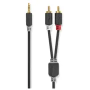 Kabelis Nedis Aux 3.5Mm - 2X Rca 0.5M  Cabw22200At05 5412810265008