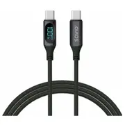 Kabelis Savio Usb Type-C Male - with Digital Display 1M  Cl-174 5901986047803