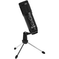 Lorgar Soner 313, Gaming Microphone, Usb condenser microphone with Volume Knob  Echo Knob, Frequency Response 80 Hz17 kHz, including 1X 1 x 2.5M Cable, Tripod Stand, dimensions Ø47.4158.248.1Mm, weight 243.0G, Black Lrg-Cmt313 5291485008369