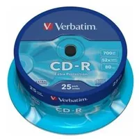 Matricas Cd-R Verbatim 700Mb 1X-52X Extra Protection, 25 Pack Spindle  43432V 023942434320