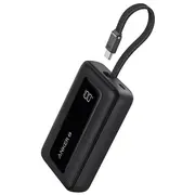 Portatīvais akumulātors Anker Zolo 10000Mah, 30W īpaši ātra uzlāde, integrēts Usb-C kabelis, melns  A1688H11 194644201081