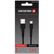 Swissten Basic Fast Charge 3A Micro Usb Datu un Uzlādes Kabelis 1M  Sw-Ba-Mic-3A-1M-Bk 8595217466180