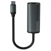 Tīkla adapteris Savio Ak-56 Usb-C 3.1 Gen 1 uz Rj-45 Gigabit Ethernet 1000 Mbit/S, pelēks  5901986047759