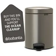 Brabantia atkritumu tvertne ar pedāli Newicon, 5 l, Platinum  112683 8710755112683