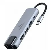 Dokstacija Gembird Usb Type-C 5-In-1 Grey  A-Cm-Combo5-04 8716309124270