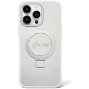 Guess Ring Stand Script Glitter Magsafe Back Case Aizsargapvalks Priekš Apple iPhone 15 Plus  Guhmp15Mhrsgsd 3666339156619