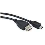 Kabelis Gembird Otg Usb Female - Miniusb Male 2.0 0.15M Black  A-Otg-Afbm-002 8716309075855