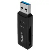 Karšu lasītājs Savio Usb 3.0 Sd Reader Black  Ak-64 5901986048152