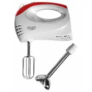 Mikseri un blenderi Adler  Mixer Ad 4212 Hand Mixer, 300 W, Number of speeds 5, Turbo mode, White 5908256835375