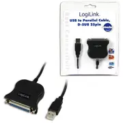 Rūteris Logilink  Usb 2.0 adapter to Paralel Lpt Db25 , 1,8M Db25, A male Ua0054A 4052792005738
