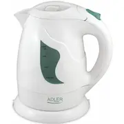 Tējkanna Adler  Ad 08 Standard kettle, Plastic, White, 850 W, 1 L, 360 rotational base w 5907468860083