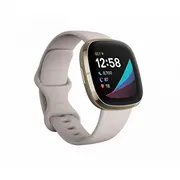 Viedpulksteni Fitbit  Sense Lunar Soft Gold Stainless Steel White Fb512Glwt 811138036973