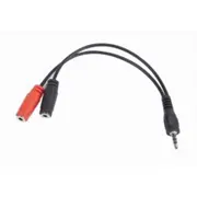 Kabelis Gembird 3.5 mm audio  microphone adapter Black Cca-417 8716309075442