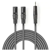 Kabelis Nedis 2X Xlr M - 3.5Mm 3M  Coth15310Gy30 5412810295876
