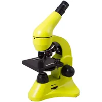 Mikroskops ar Eksperimentālo Komplektu K50 Levenhuk Rainbow 50L Laima krāsā 40X - 800X  69074 5905555007151