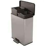Pedāļspainis atkritumu šķirošanai metalizēts Deco Bin Duo 2626L sudraba  0801129C70 3253921129023