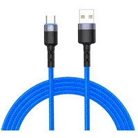 Tellur Data Cable Usb to Type-C with Led Light 3A 1.2M Blue  T-Mlx43908 5949120002943