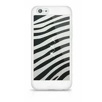 White Diamonds Safari Zebra Aizmugurējais Silikona Apvalks ar Swarovski Kristāliem Priekš Apple iPhone 6 / 6S Melns - Balts  1330Tri71 4260237637714