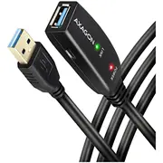 Axagon Active extension Usb 3.2 Gen 1 A-M  A-F cable, 5 m long. Power supply option. Adr-305 8595247907240