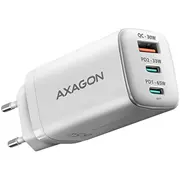 Axagon Acu-Dpq65W Gan Wall charger, 3X port Usb  dual Usb-C, Pd3.0/Qc4/Pps/Apple, 65W, white