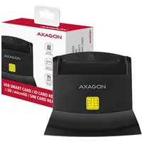 Axagon desktop stand reader Smart card / Id Cre-Sm2 with Usb 2.0 interface include Sd, microSD and Sim slots.  8595247904300