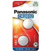 Cr2032 baterijas Panasonic litija iepakojumā 2 gb.  Bat2032.P2 3100000594879