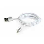 Gembird cotton braided Usb Lightning 1.8M Silver  Ccb-Musb2B-Amlm-6-S 8716309101073