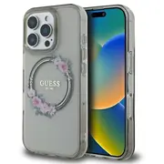 Guess Iml Flowers Wreath Magsafe Case Aizsargapvalks Priekš Apple iPhone 16 Pro Max  Guhmp16Pmlhfwfck 3666339346379