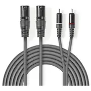 Kabelis Nedis 2X Xlr M - Rca 1.5M  Coth15210Gy15 5412810295784