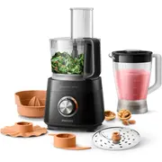 Philips Viva Collection Kompaktais virtuves kombains 800W, melns  Hr7510/10 8720389002687