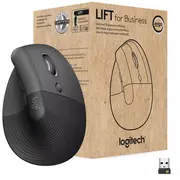 Vertikālā pele Logitech Lift Vertical for Business  labās puses, 4000 Dpi, Rf Wireless Bluetooth, 4 pogas, grafīts 910-006494 5099206099838
