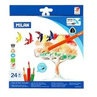 Akvareļu zīmuļi 24 krāsas,  trīsstūrveida, Milan Mil02875