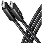 Axagon Data and charging Usb 480Mbps cable length 1 m. Pd 240W, 5A. Black braided.  Bucm2-Cm10Ab