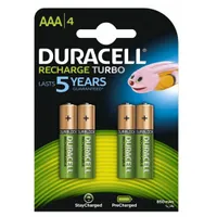 Duracell Turbo Aaa Rechargeable 900Mah 4Pack  5000394045118