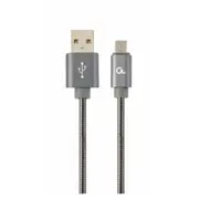 Gembird Usb Male - Micro Premium spiral metal 2M Metallic Grey  Cc-Usb2S-Ammbm-2M-Bg 8716309108164