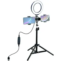 Led Ring Lamp 16Cm With Desktop Tripod Mount Up to 70Cm And Dual Phone Bracket, Usb  Pkt3037 9990000940523