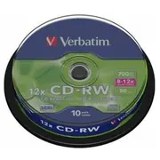 Matricas Cd-Rw Serl Verbatim 700Mb 12X, 10 Pack Spindle  43480V 023942434801