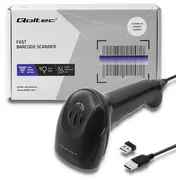 Qoltec 50868 Wireless Laser Scanner 1D  2D Black 5901878508689 Ursqocczk0009