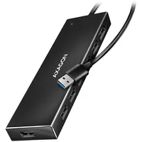 Seven-Port Usb 3.2 Gen 1 hub with charging support. Connector for external power supply. Usb-A cable m.  Hue-F7A