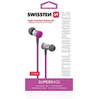 Swissten Superbass Earbuds Metal Ys900 Stereo Austiņas ar mikrofonu 3,5Mm / 1.2M  Ys900-Pi 8595217445765