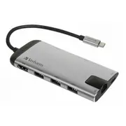 Verbatim Usb-C Multiport hub Hdmi Lan Usb Sd Microsd  49142V 023942491422