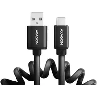 Axagon Data and charging Usb 2.0 cable length 1.1 m. 3A. Black twisted.  Bucm-Am20Tb 8595247905901